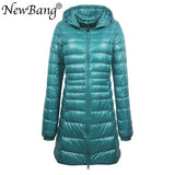 NewBang 8XL Ladies Long Warm Down Coat With Portable Storage Bag Women Ultra Light Down Jacket Women's Overcoats Hip-Length