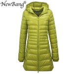 NewBang 8XL Ladies Long Warm Down Coat With Portable Storage Bag Women Ultra Light Down Jacket Women's Overcoats Hip-Length