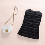 Ultralight Down Vest Women 2020 New Single-breasted Sleeveless Women Duck Down Waistcoat Puffy Padded Warm Vest Jacket