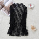 2020 New Transparent Korean Loose Women Lace Blouse 3 Colors Female Bottoming Blouses Plus Size Cheaper Tops