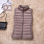 2020 New Women 90% White Duck Down Vest Women's Ultra Light Duck Down Vest Jacket Autumn Winter High collar Sleeveless Coat