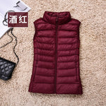 2020 New Women 90% White Duck Down Vest Women's Ultra Light Duck Down Vest Jacket Autumn Winter High collar Sleeveless Coat