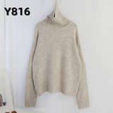 Aachoae Autumn Winter Women Knitted Turtleneck Cashmere Sweater 2020 Casual Basic Pullover Jumper Batwing Long Sleeve Loose Tops