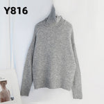 Aachoae Autumn Winter Women Knitted Turtleneck Cashmere Sweater 2020 Casual Basic Pullover Jumper Batwing Long Sleeve Loose Tops