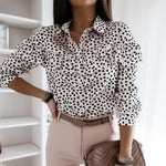 Ruffled Polka Dot Print Women's Blouses Autumn Single Breasted Long Sleeve Female Blouse 2020 Elegant Office Ladies Tops Clothes