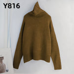 Aachoae Autumn Winter Women Knitted Turtleneck Cashmere Sweater 2020 Casual Basic Pullover Jumper Batwing Long Sleeve Loose Tops