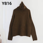 Aachoae Autumn Winter Women Knitted Turtleneck Cashmere Sweater 2020 Casual Basic Pullover Jumper Batwing Long Sleeve Loose Tops