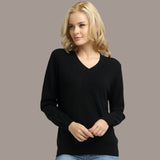 JVEII Women Sweater Knitted Female Long Sleeve V-neck Cashmere Sweater And Pullover Female Autumn Winter Slim Jumpers Casual