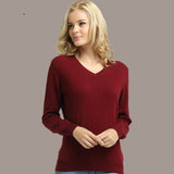 JVEII Women Sweater Knitted Female Long Sleeve V-neck Cashmere Sweater And Pullover Female Autumn Winter Slim Jumpers Casual